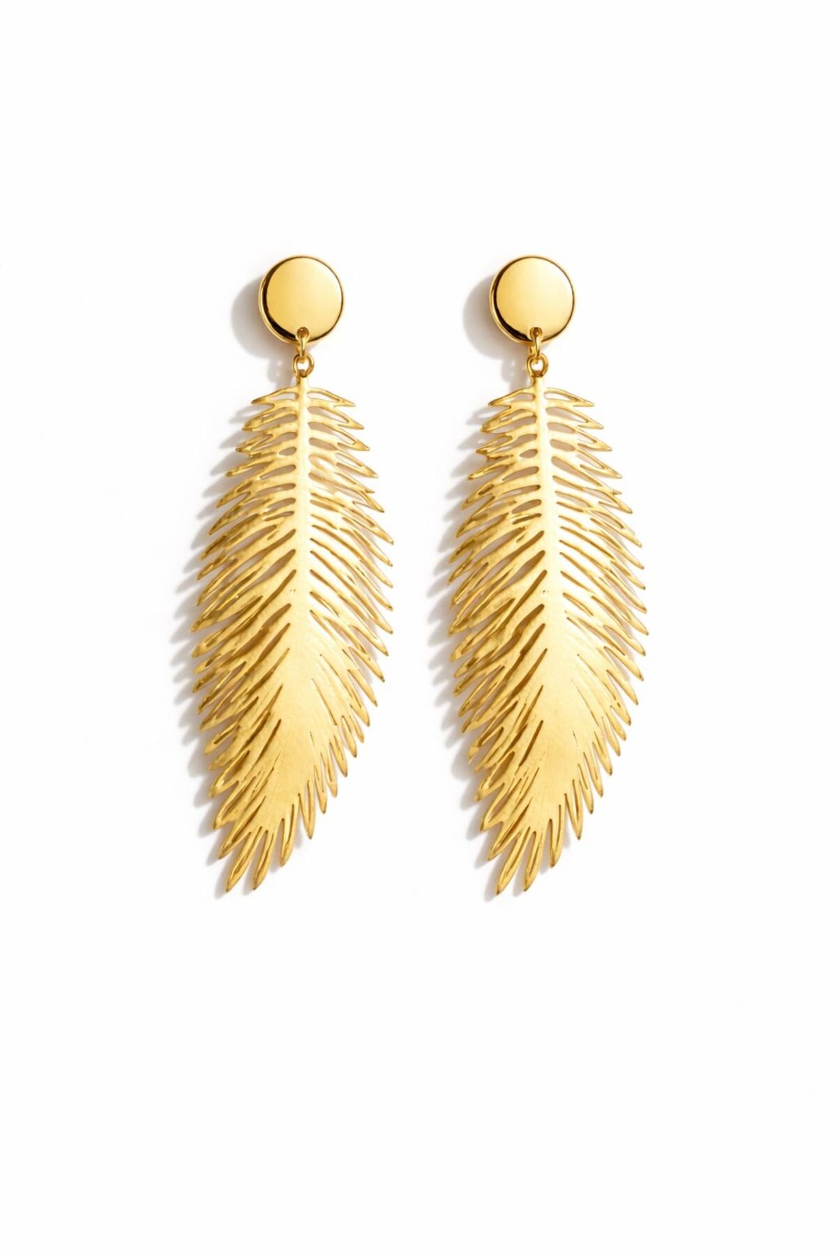 Yaprak Model Çelik Küpe Kadın