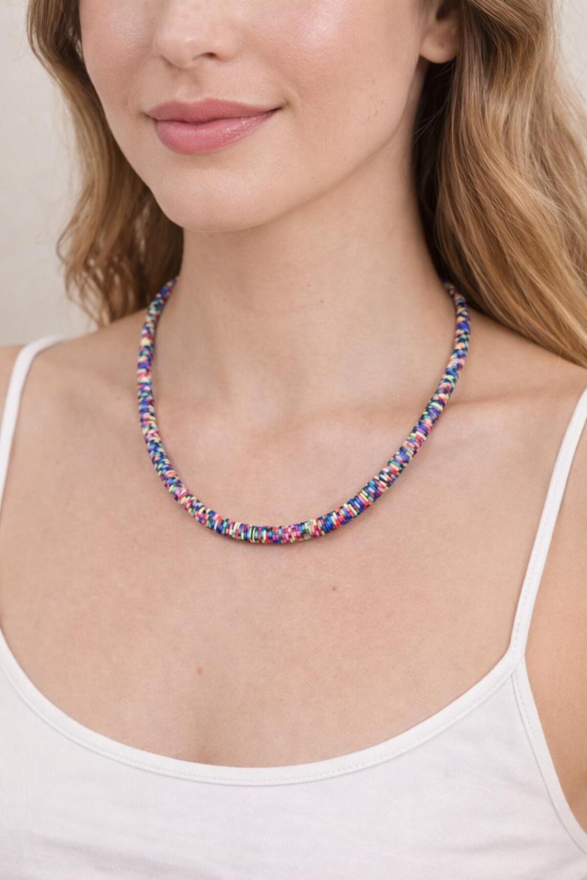 Koyu Renkli Karışık Fimo Kolye