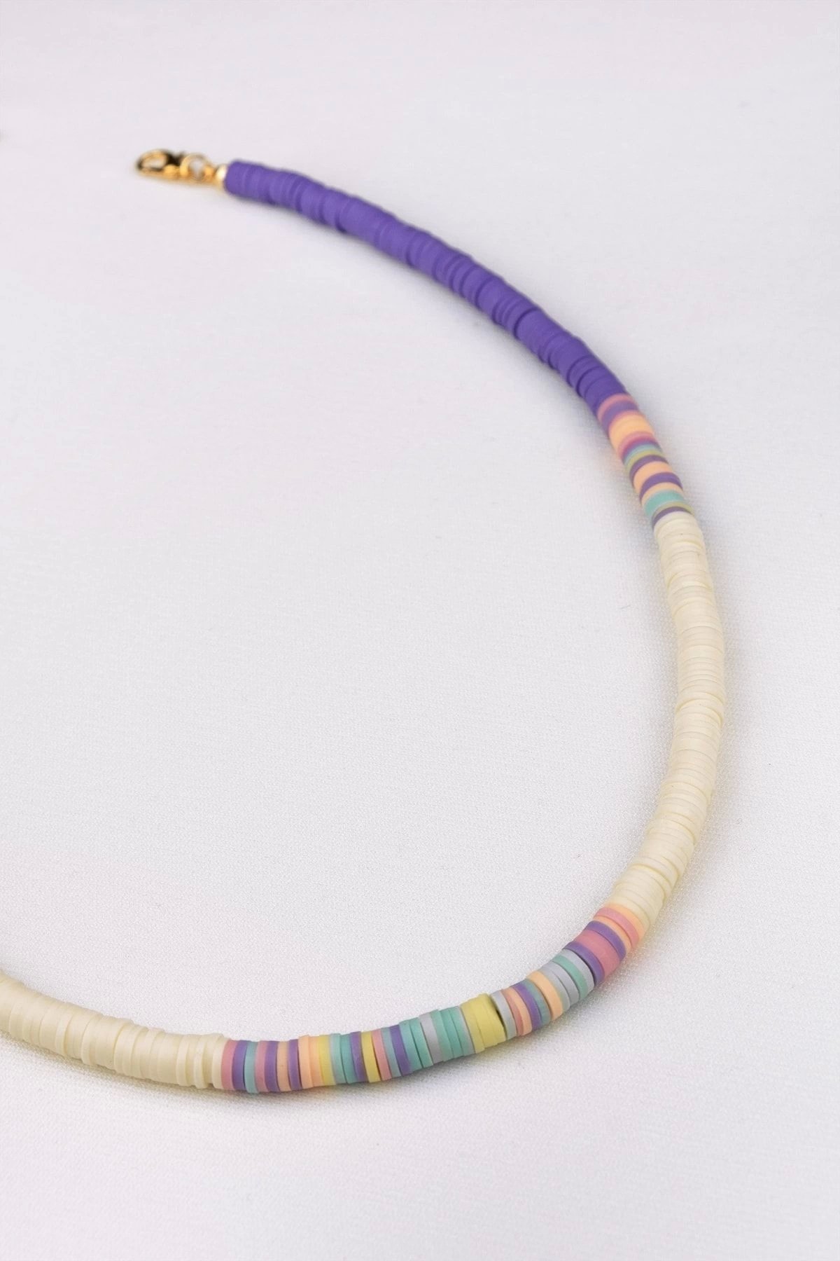 Mor Gökkuşağı Fimo Kolye