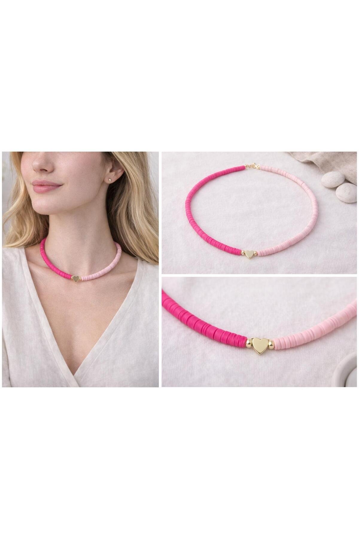 Yeşil Kalpli Fimo Kolye