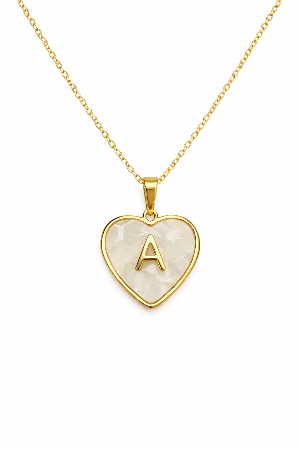 Three Dimensional Steel Necklace with Letter A