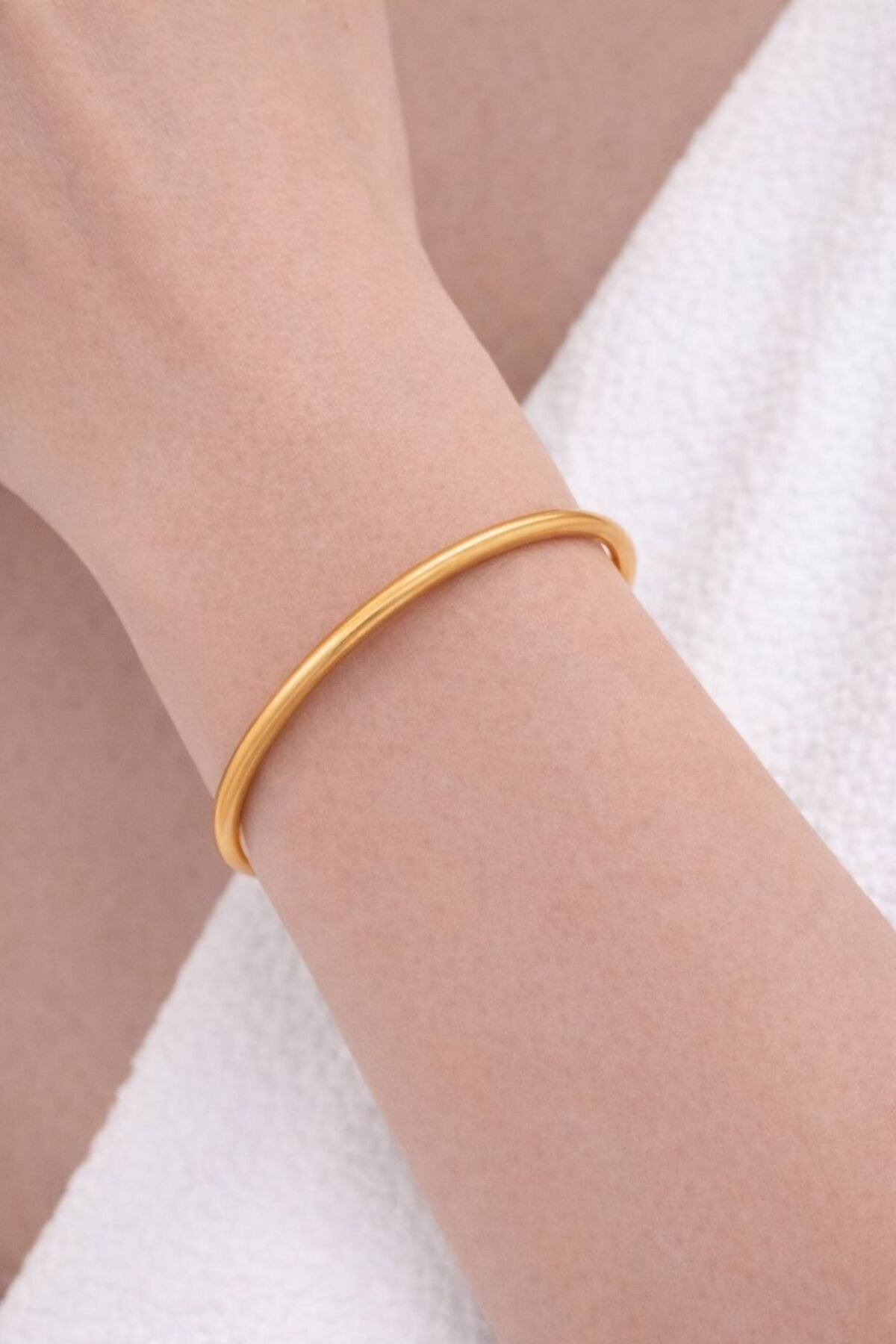 Paslanmaz Çelik Yassı 6.5 cm Kalınlığında Trend Bilezik