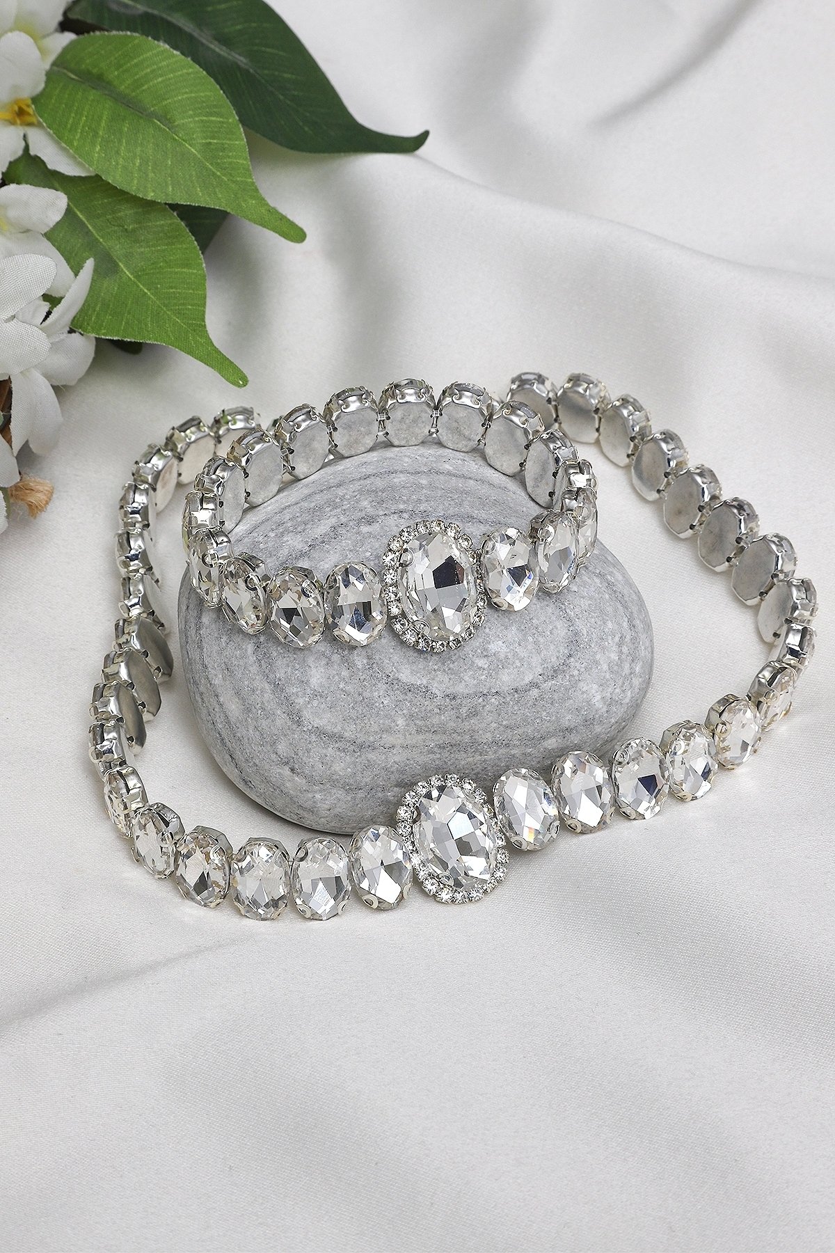 Taşlı Choker Kolye- Bileklik