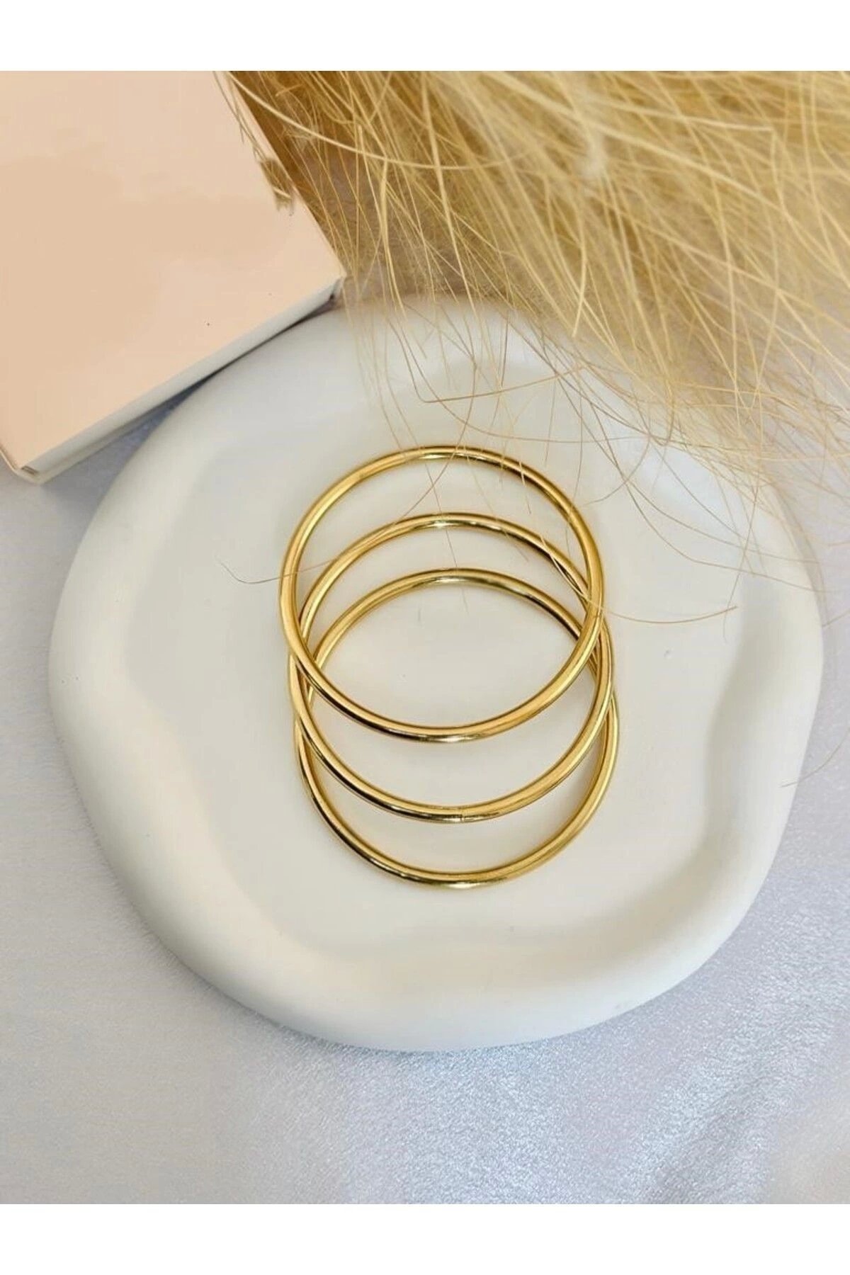 Gold Çelik 3'lü Halka Ajda Bilezik