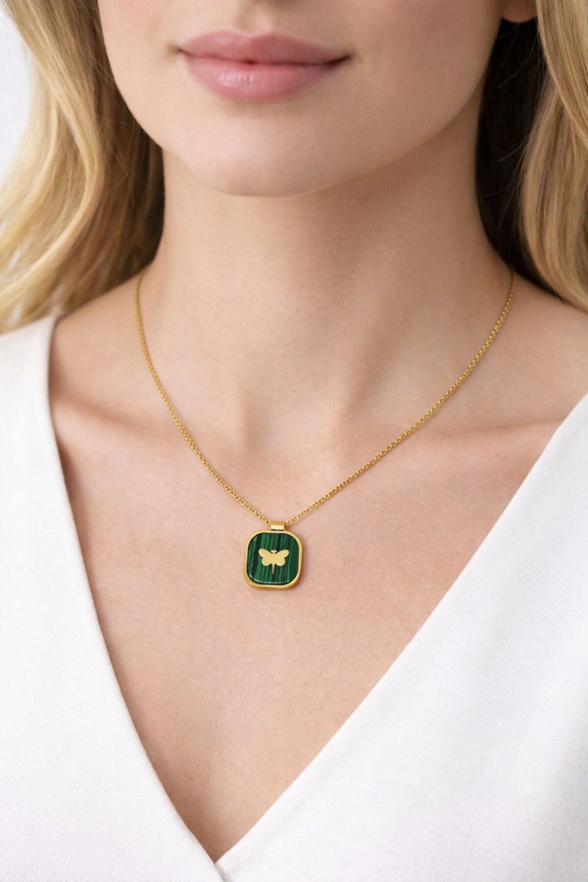 MALAHİT TAŞLI YUSUFÇUK KOLYE