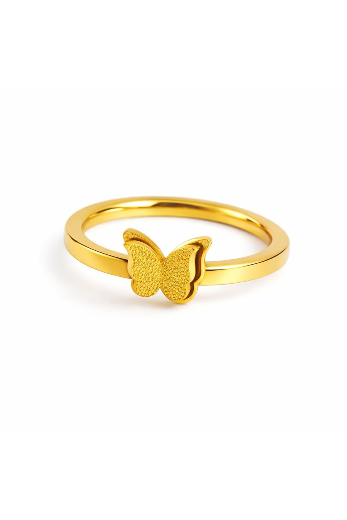 KELEBEK MODEL ÇELİK YÜZÜK GOLD