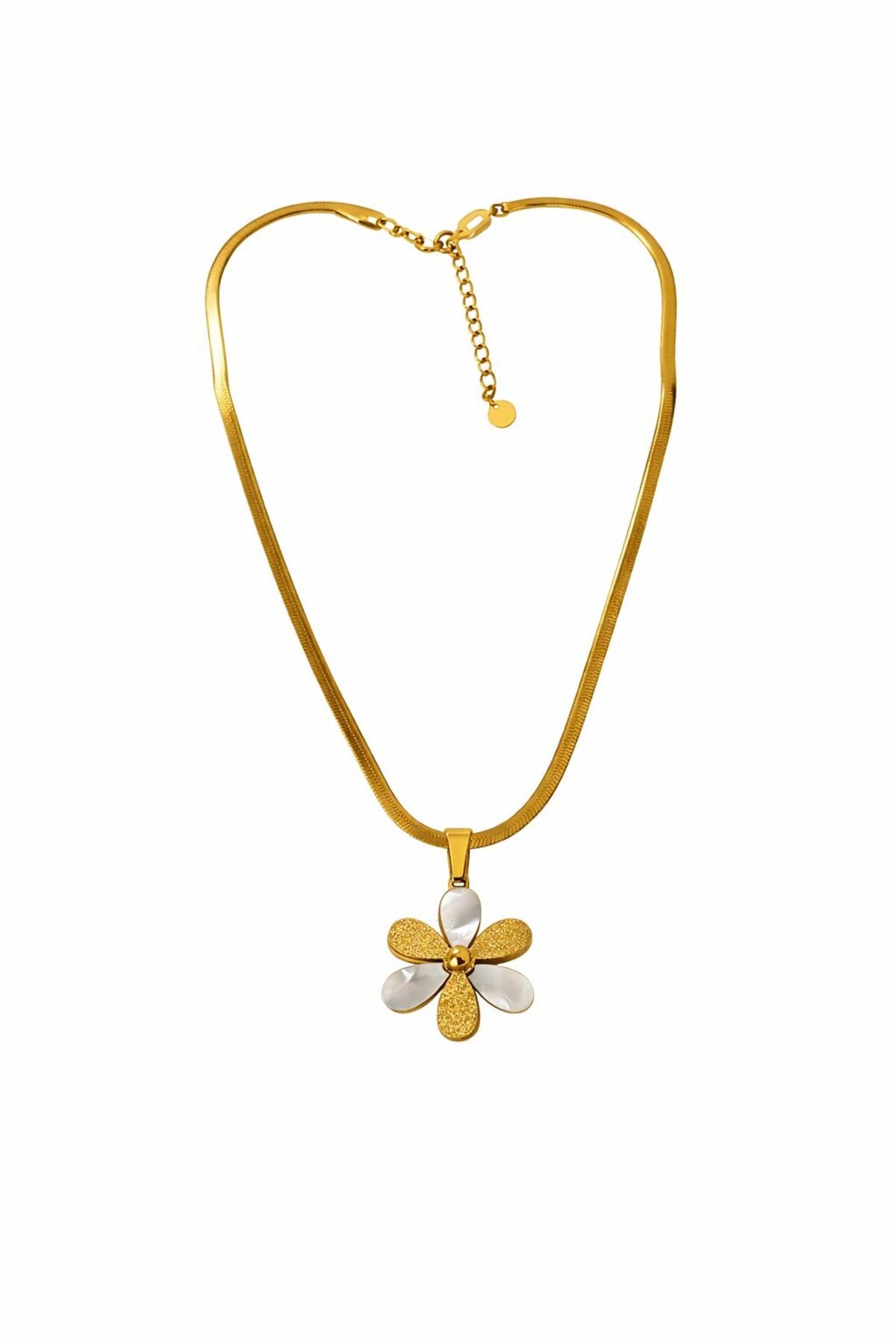 ÇELİK PAPATYA MODEL KOLYE