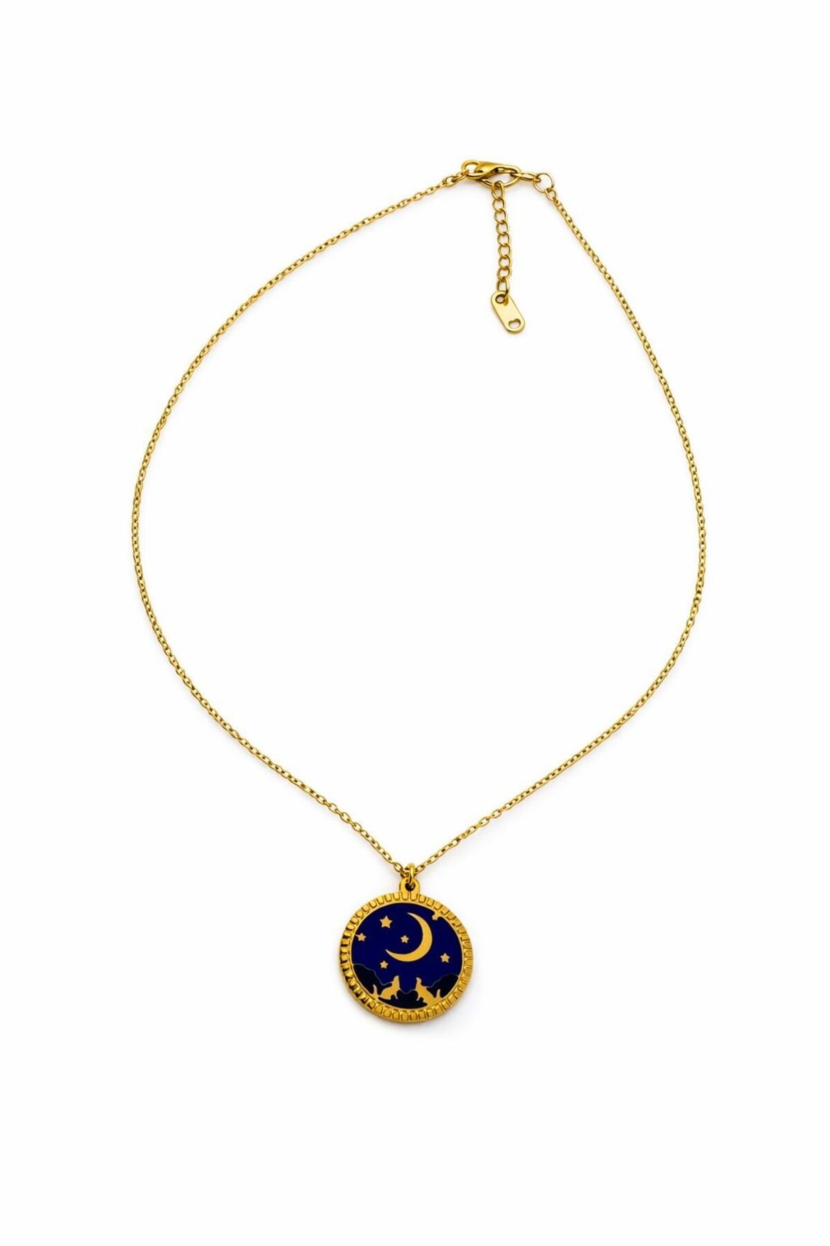 AY YILDIZLI ÇELİK KOLYE