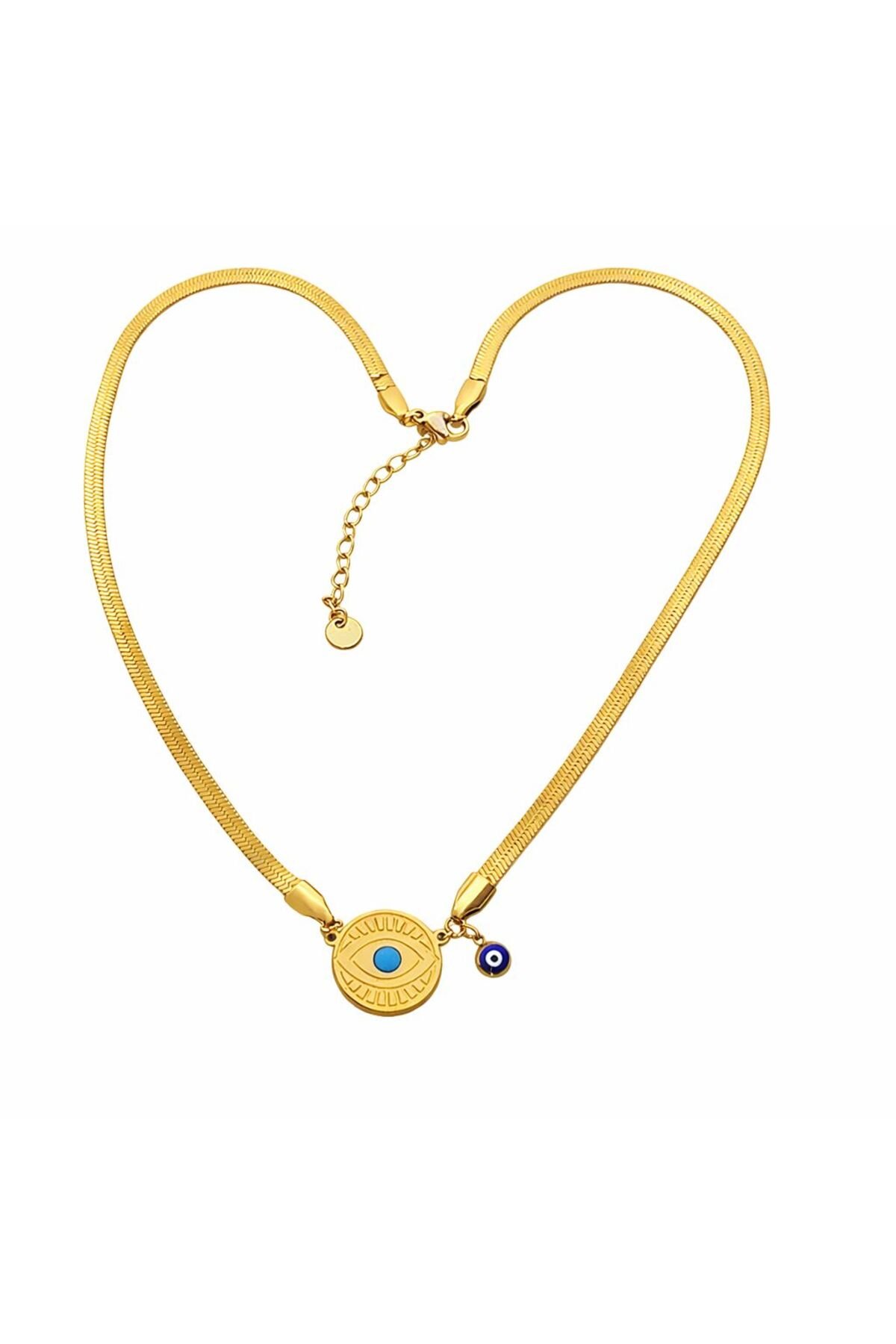 Nazar Gözlü Çelik Kolye