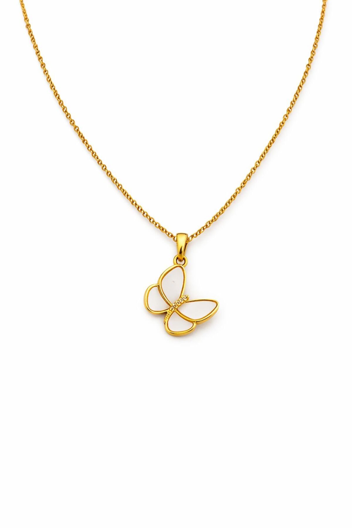 Kelebek Model Çelik Kolye