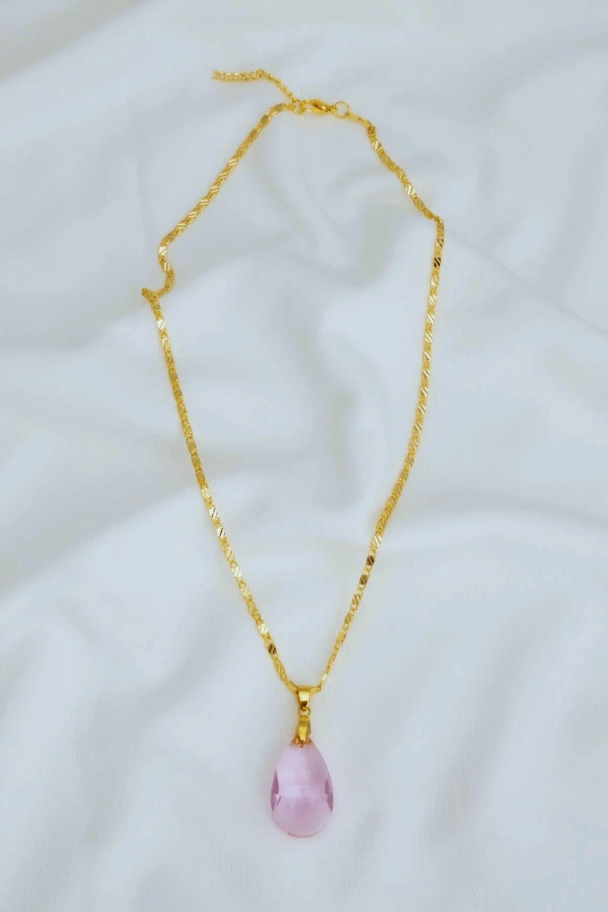 Damla Model Kolye Pembe