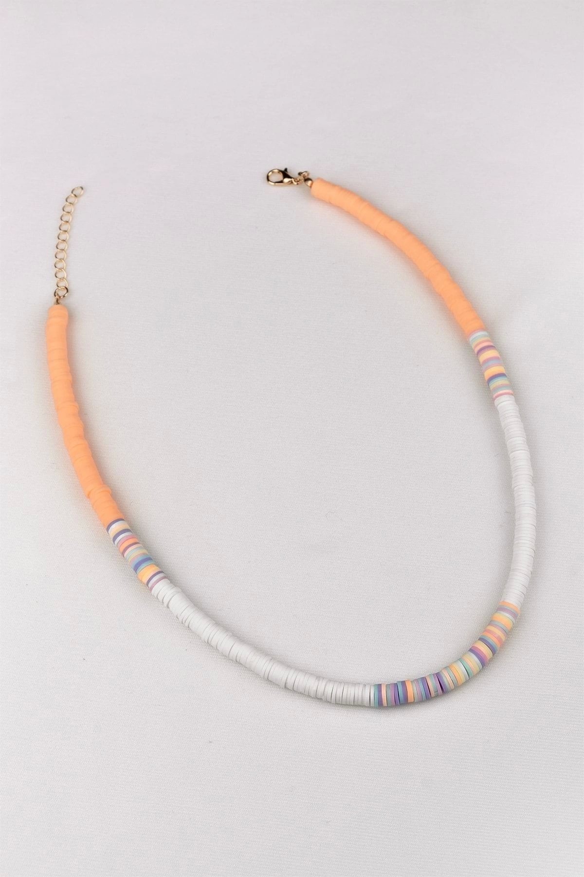 Orange Rainbow Fimo Necklace