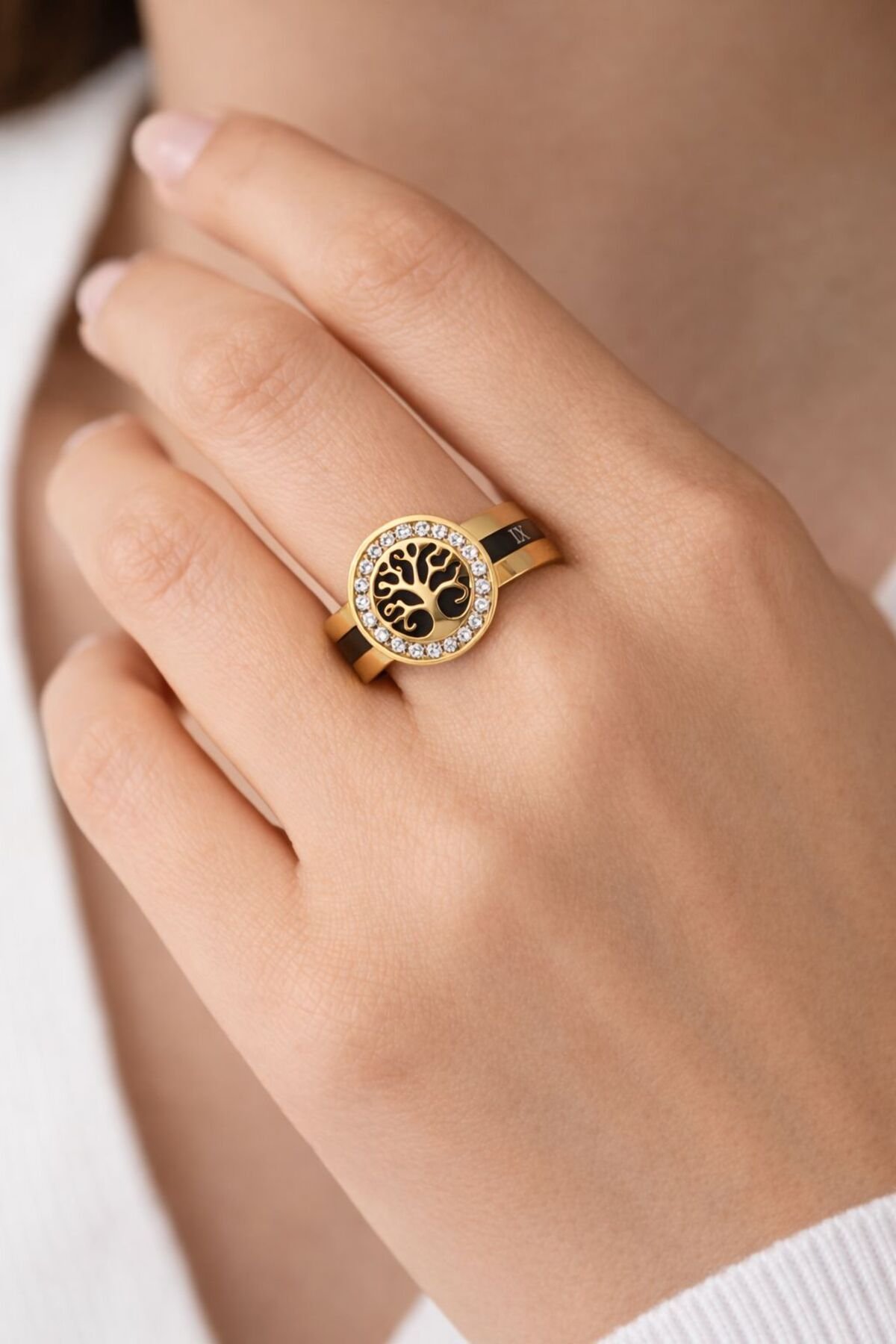 Tree of Life Steel Ring Woman