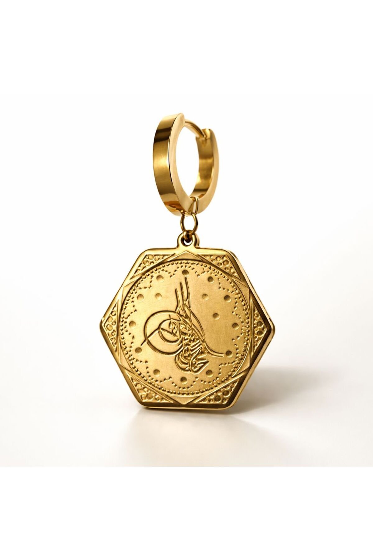 Osmanlı Tuğralı Çelik Küpe Kadın