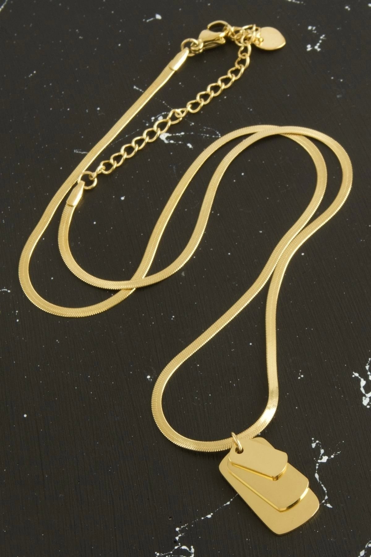 Künye İtalyan Zincirli  Çelik Kolye